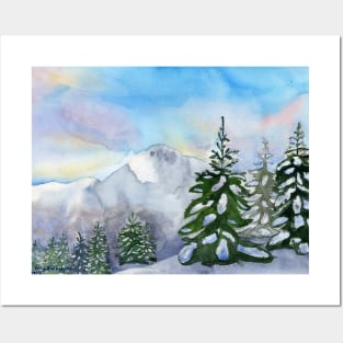 Winter landscape Posters and Art